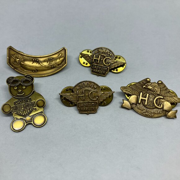 Lot of 5 Harley Davidson Motorcycle Lapel Vest Pin - Picture 1 of 2